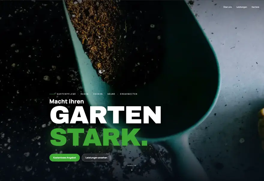 Screenshot der Website Hilkes Gartenpflege